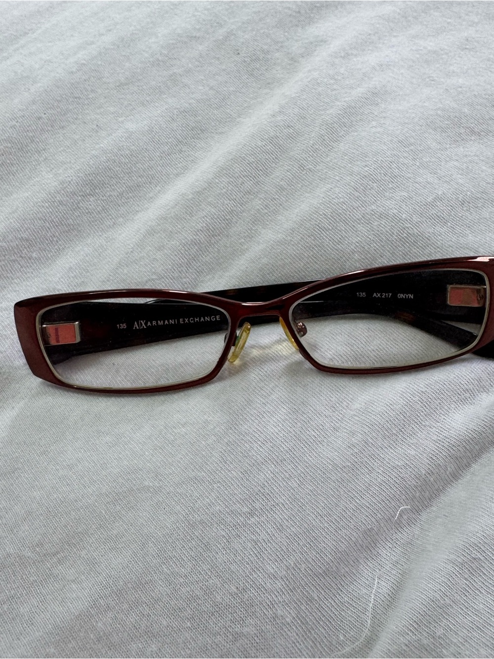 Armani Exchange Black Temple & Rose Gold Metal Men's Glasses